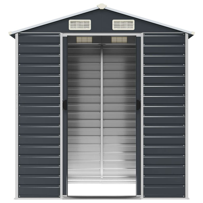 Garden Shed Anthracite 75.2"x51.2"x78" Galvanized Steel