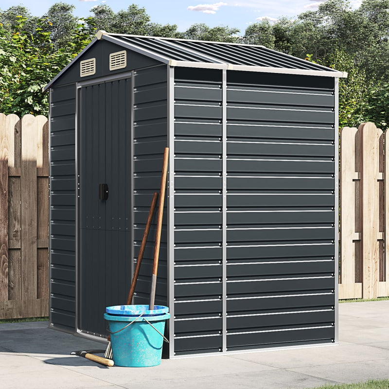 Garden Shed Anthracite 75.2"x51.2"x78" Galvanized Steel