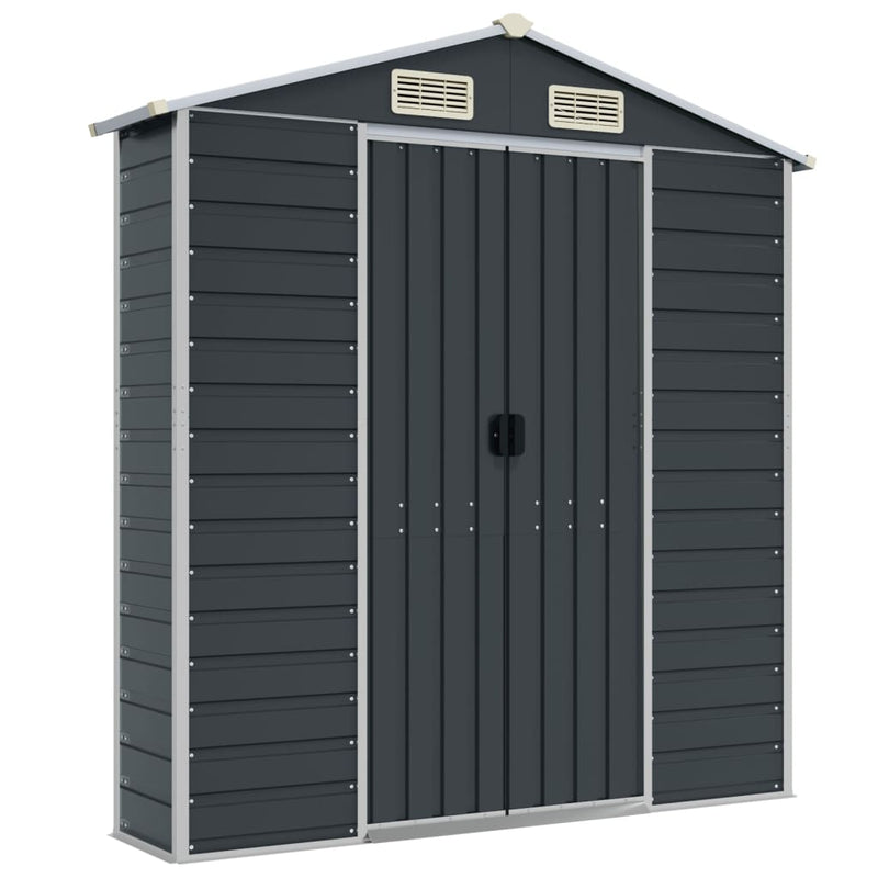 Garden Shed Anthracite 75.2"x118.1"x78" Galvanized Steel