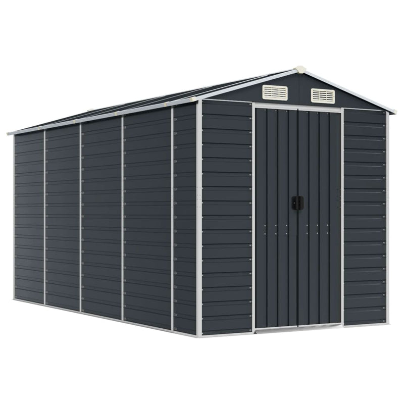 Garden Shed Anthracite 75.2"x151.6"x78" Galvanized Steel