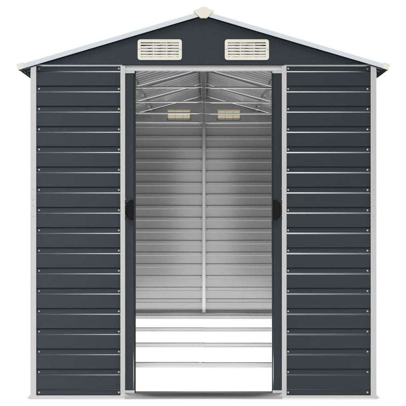 Garden Shed Anthracite 75.2"x151.6"x78" Galvanized Steel