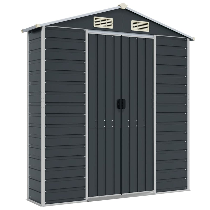 Garden Shed Anthracite 75.2"x151.6"x78" Galvanized Steel