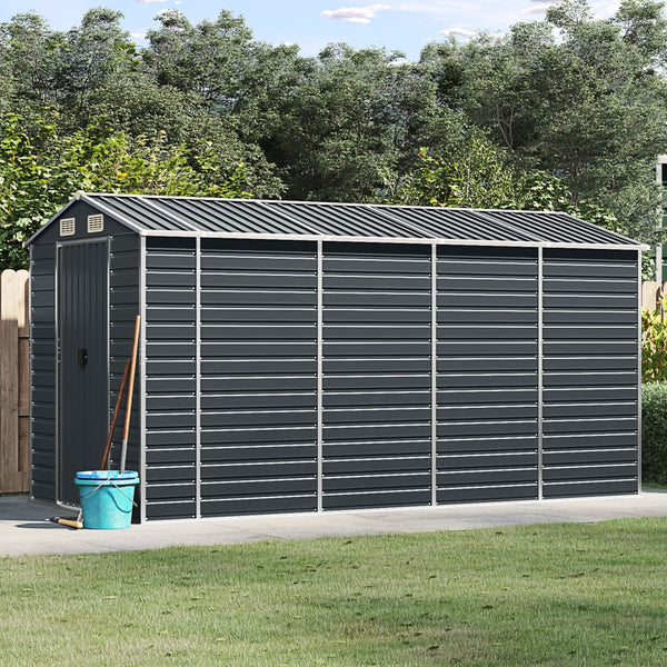 Garden Shed Anthracite 75.2"x151.6"x78" Galvanized Steel