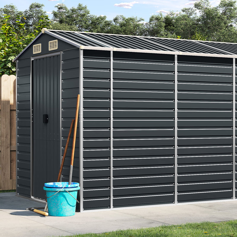 Garden Shed Anthracite 75.2"x185"x78" Galvanized Steel