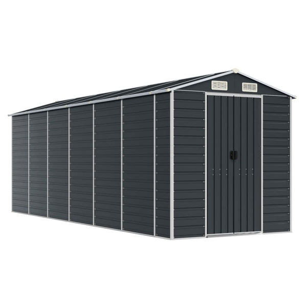 Garden Shed Anthracite 75.2"x218.5"x78" Galvanized Steel