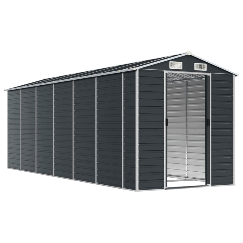 Garden Shed Anthracite 75.2"x218.5"x78" Galvanized Steel