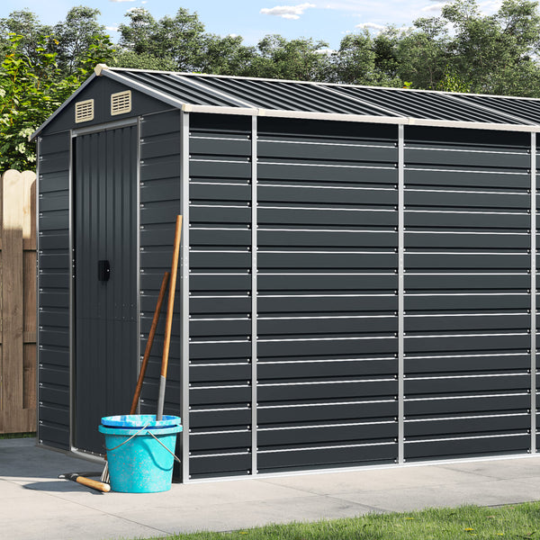 Garden Shed Anthracite 75.2"x218.5"x78" Galvanized Steel