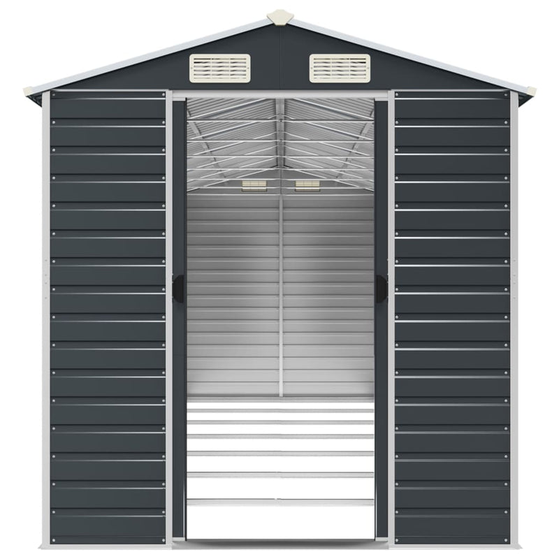 Garden Shed Anthracite 75.2"x252"x78" Galvanized Steel