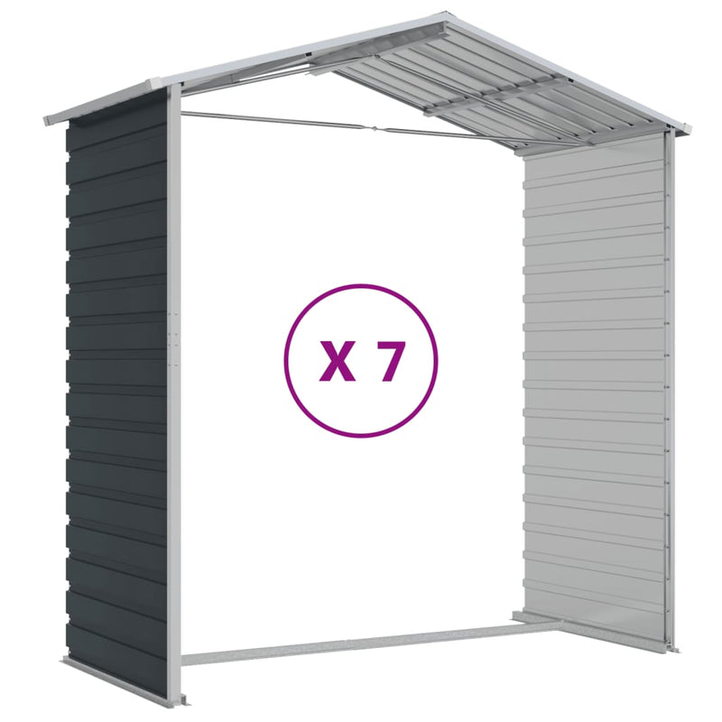 Garden Shed Anthracite 75.2"x252"x78" Galvanized Steel