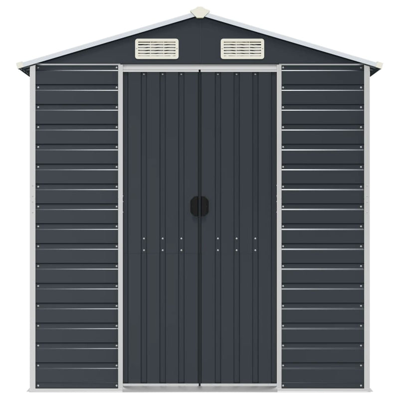 Garden Shed Anthracite 75.2"x285.4"x78" Galvanized Steel