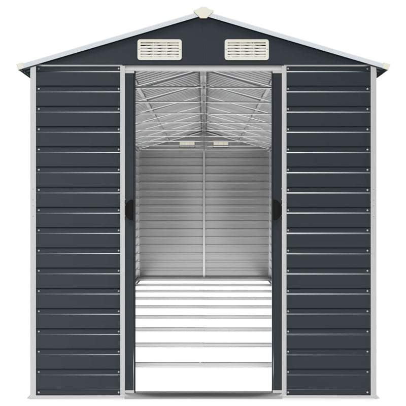 Garden Shed Anthracite 75.2"x318.9"x78" Galvanized Steel