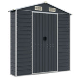 Garden Shed Anthracite 75.2"x318.9"x78" Galvanized Steel