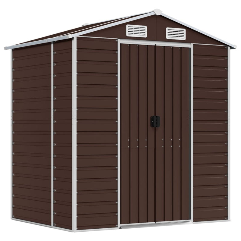 Garden Shed Brown 75.2"x51.2"x78" Galvanized Steel