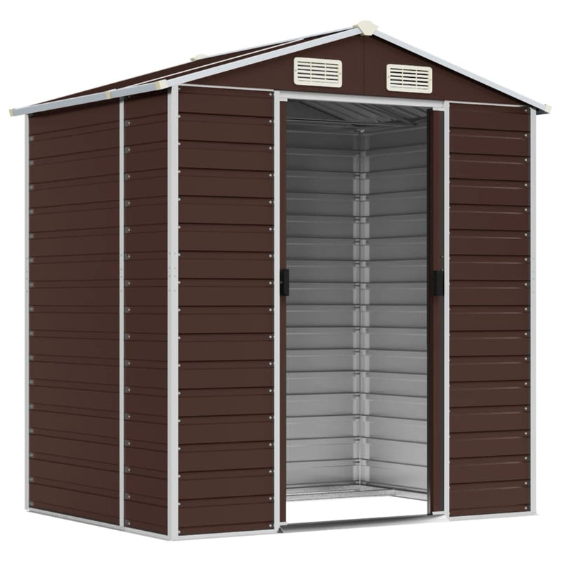 Garden Shed Brown 75.2"x51.2"x78" Galvanized Steel