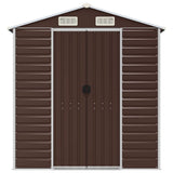 Garden Shed Brown 75.2"x51.2"x78" Galvanized Steel