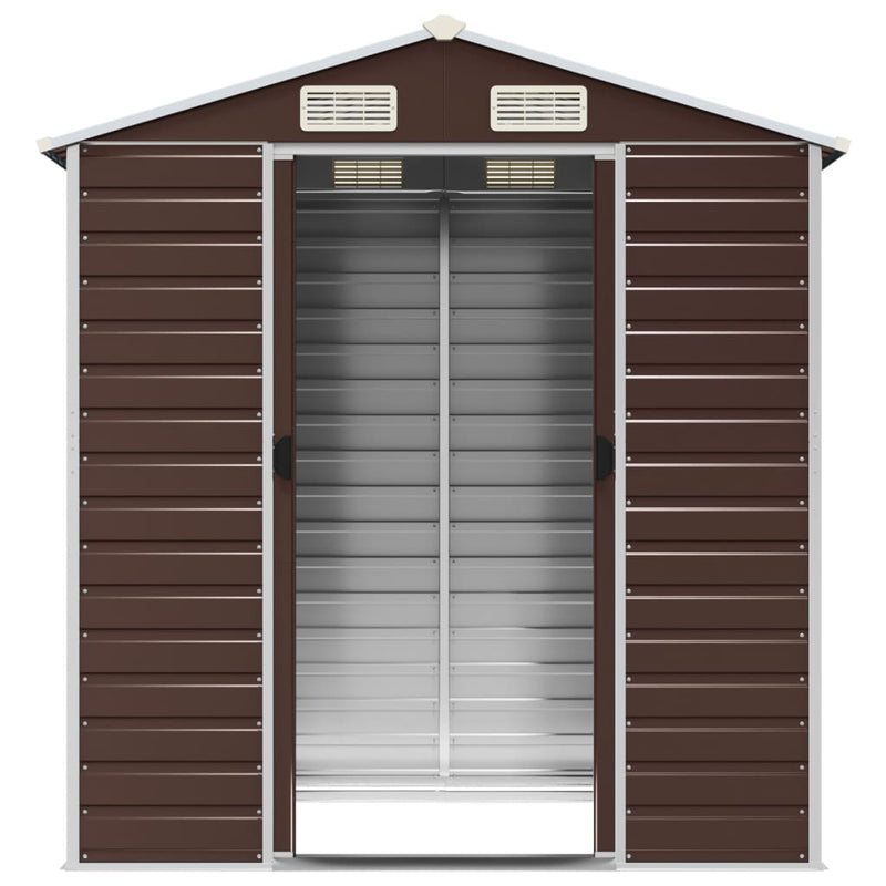 Garden Shed Brown 75.2"x51.2"x78" Galvanized Steel