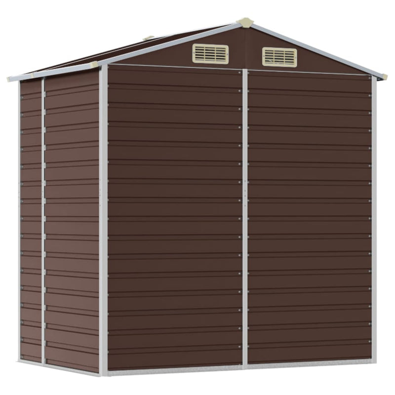 Garden Shed Brown 75.2"x51.2"x78" Galvanized Steel