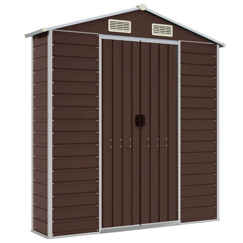 Garden Shed Brown 75.2"x51.2"x78" Galvanized Steel