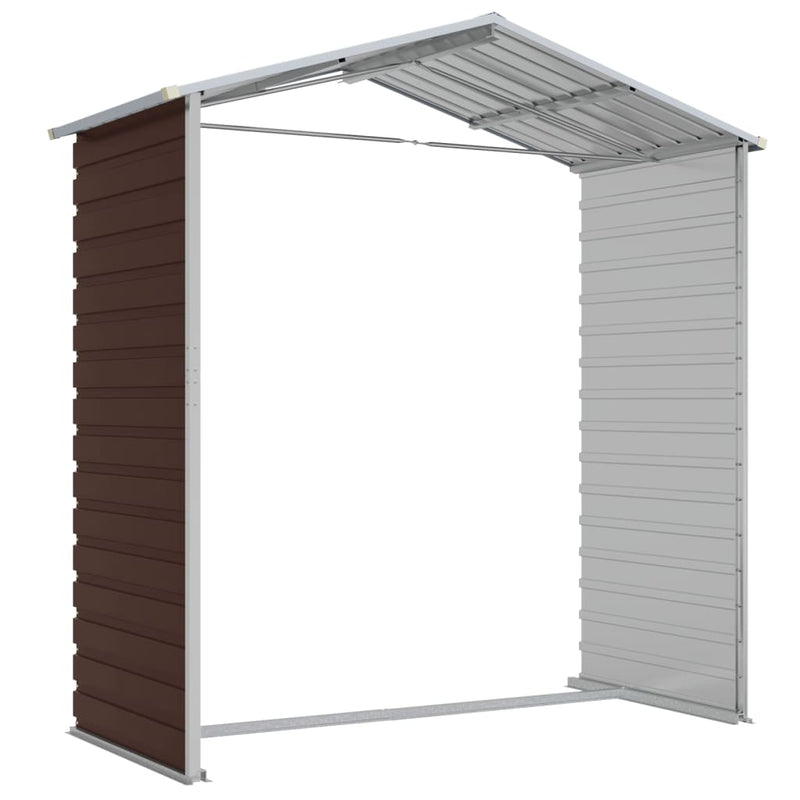 Garden Shed Brown 75.2"x51.2"x78" Galvanized Steel