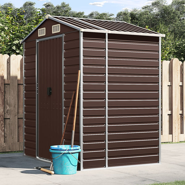 Garden Shed Brown 75.2"x51.2"x78" Galvanized Steel