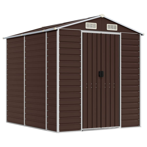 Garden Shed Brown 75.2"x84.6"x78" Galvanized Steel