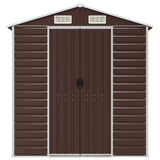 Garden Shed Brown 75.2"x84.6"x78" Galvanized Steel