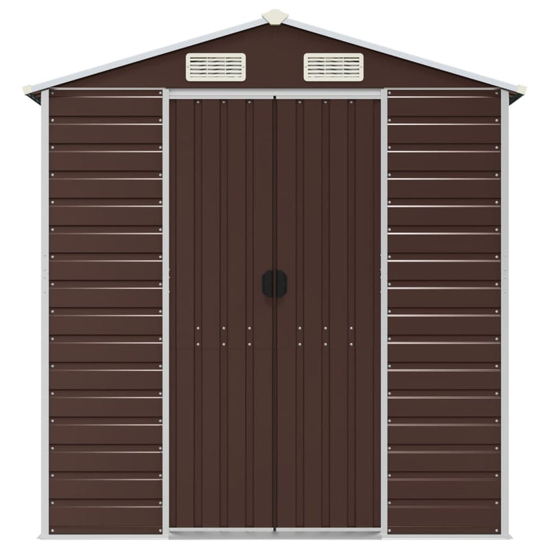 Garden Shed Brown 75.2"x84.6"x78" Galvanized Steel