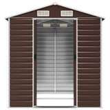 Garden Shed Brown 75.2"x84.6"x78" Galvanized Steel