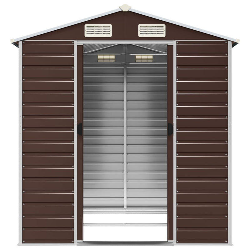 Garden Shed Brown 75.2"x84.6"x78" Galvanized Steel