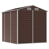 Garden Shed Brown 75.2"x84.6"x78" Galvanized Steel