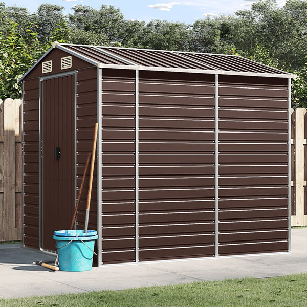 Garden Shed Brown 75.2"x84.6"x78" Galvanized Steel