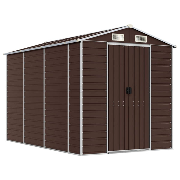 Garden Shed Brown 75.2"x118.1"x78" Galvanized Steel