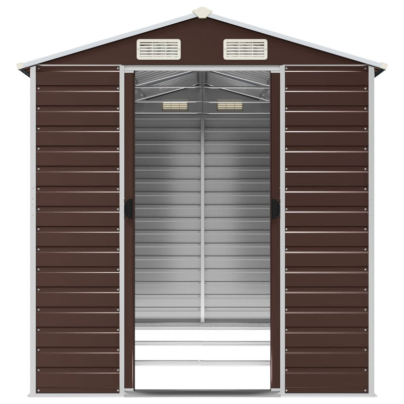 Garden Shed Brown 75.2"x118.1"x78" Galvanized Steel