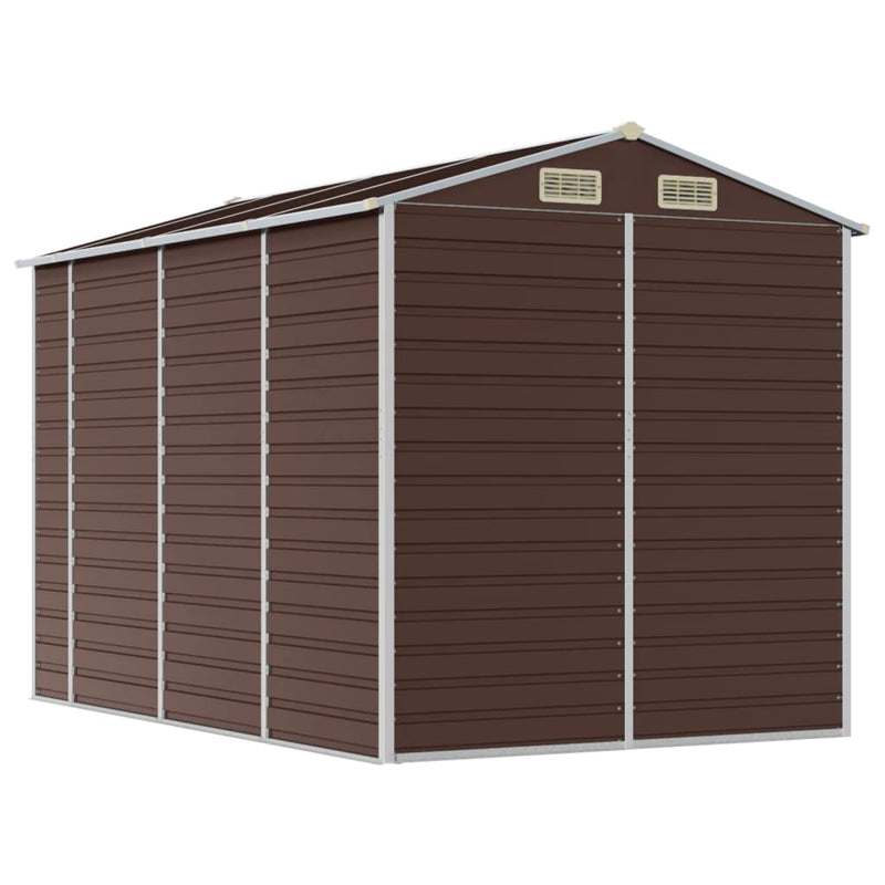 Garden Shed Brown 75.2"x118.1"x78" Galvanized Steel