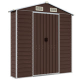 Garden Shed Brown 75.2"x118.1"x78" Galvanized Steel