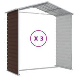 Garden Shed Brown 75.2"x118.1"x78" Galvanized Steel