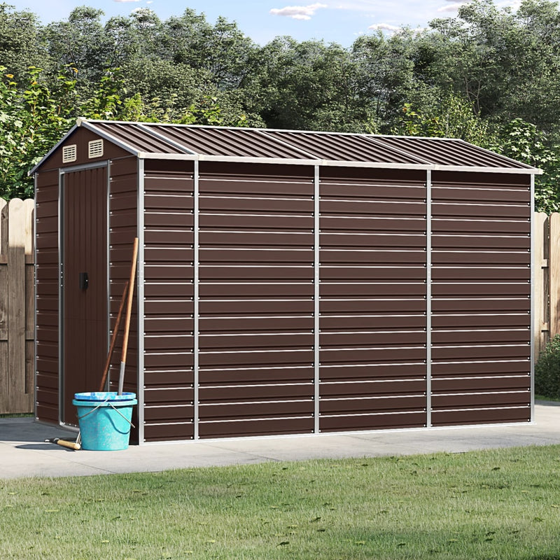 Garden Shed Brown 75.2"x118.1"x78" Galvanized Steel