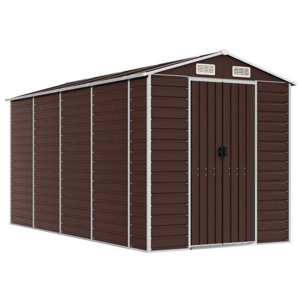 Garden Shed Brown 75.2"x151.6"x78" Galvanized Steel