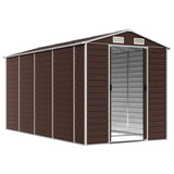 Garden Shed Brown 75.2"x151.6"x78" Galvanized Steel