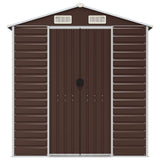 Garden Shed Brown 75.2"x151.6"x78" Galvanized Steel