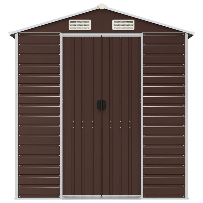 Garden Shed Brown 75.2"x151.6"x78" Galvanized Steel