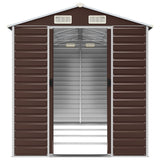 Garden Shed Brown 75.2"x151.6"x78" Galvanized Steel