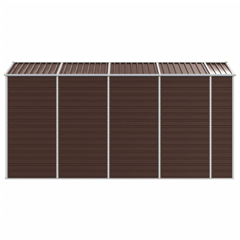 Garden Shed Brown 75.2"x151.6"x78" Galvanized Steel