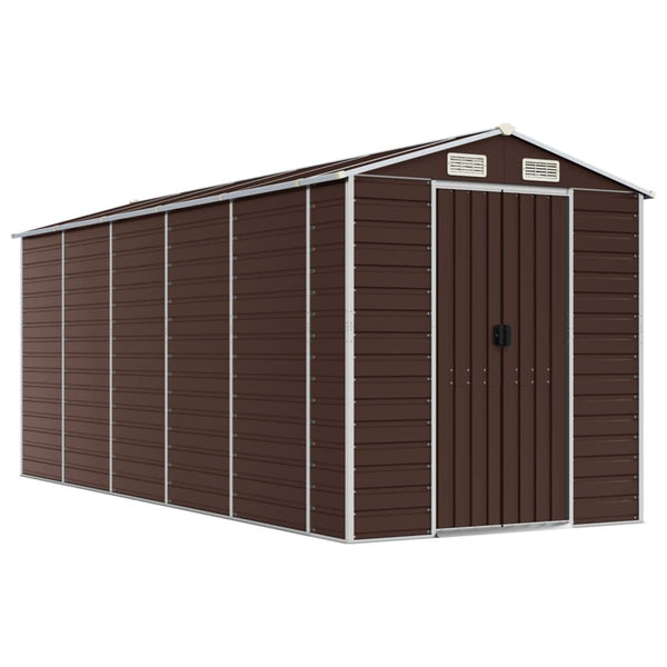 Garden Shed Brown 75.2"x185"x78" Galvanized Steel