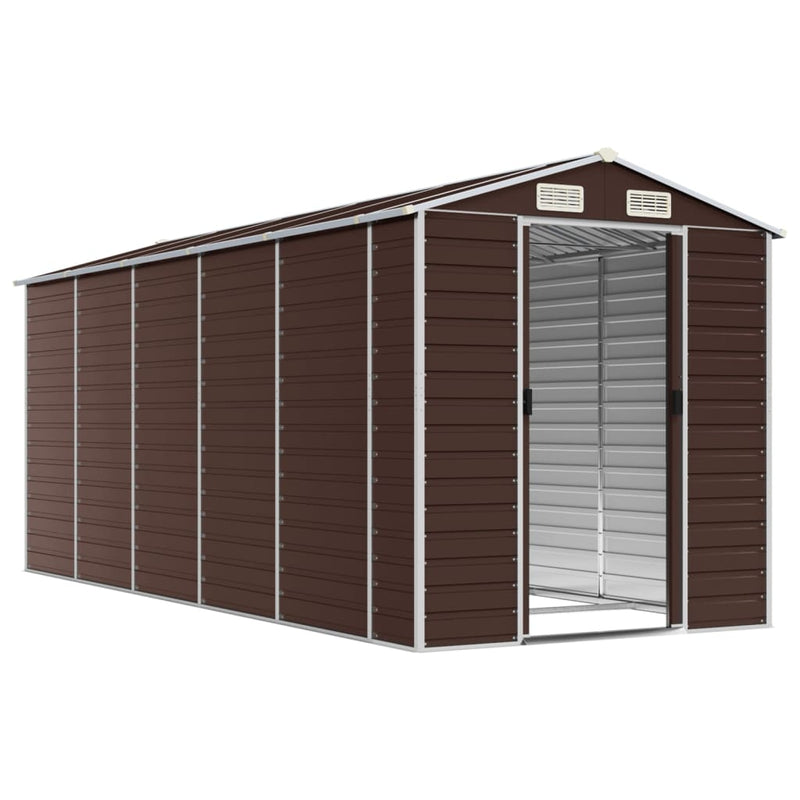 Garden Shed Brown 75.2"x185"x78" Galvanized Steel