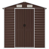 Garden Shed Brown 75.2"x185"x78" Galvanized Steel