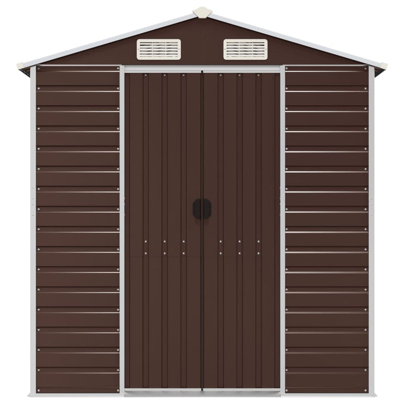 Garden Shed Brown 75.2"x185"x78" Galvanized Steel