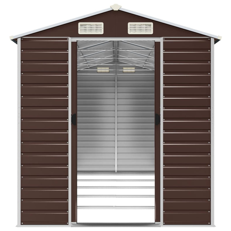 Garden Shed Brown 75.2"x185"x78" Galvanized Steel