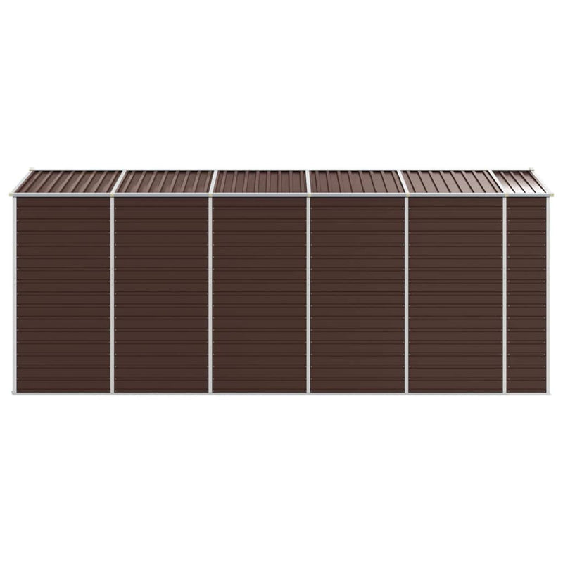 Garden Shed Brown 75.2"x185"x78" Galvanized Steel