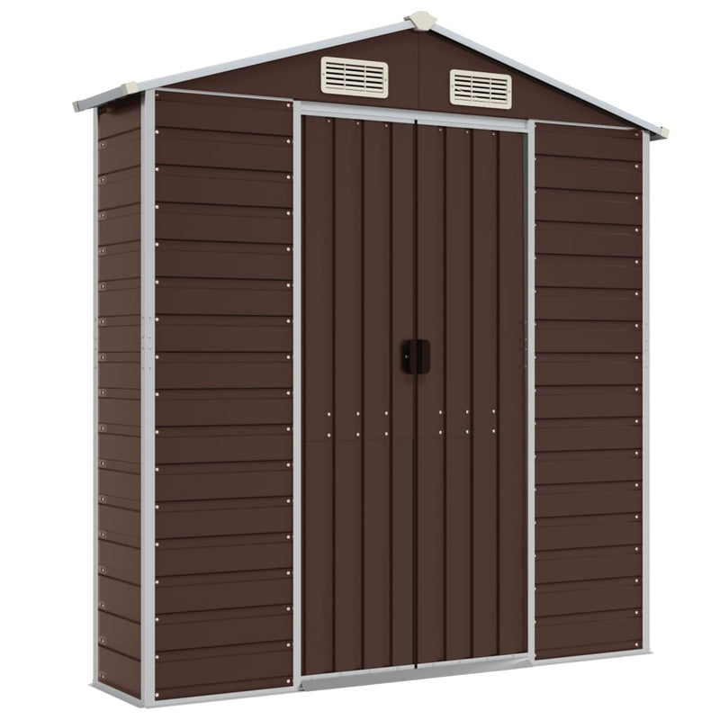 Garden Shed Brown 75.2"x185"x78" Galvanized Steel